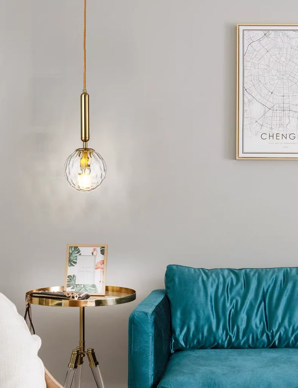 Lustre de chevet de chambre à coucher en forme de sphère nordique