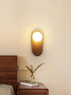 Vintage walnut grain bedside wall lamp
