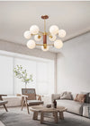 Medieval style full copper walnut living room chandelier