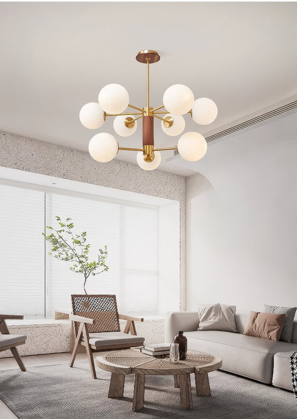 Medieval style full copper walnut living room chandelier
