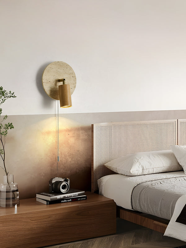 Yellow Travertine Antique Bedside Wall Lamp