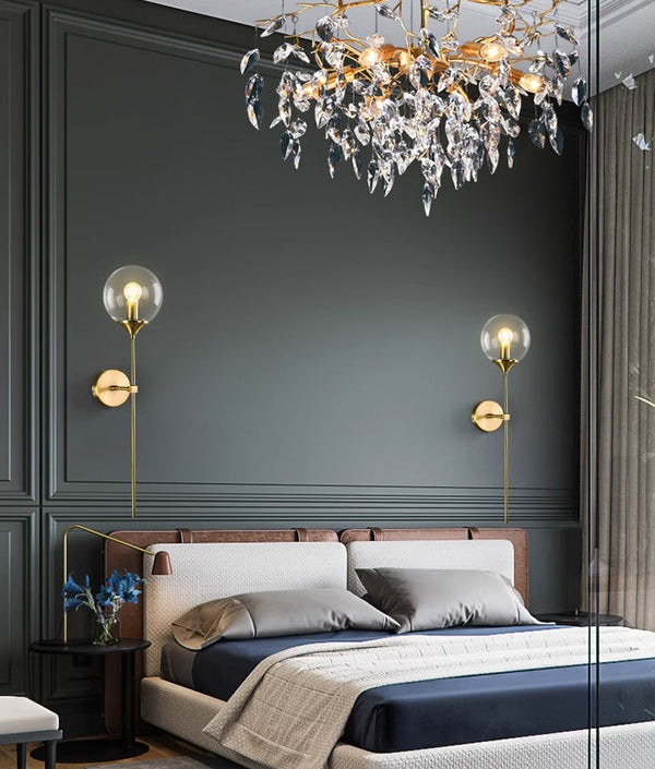 Nordic glass ball bedside corridor wall lamp