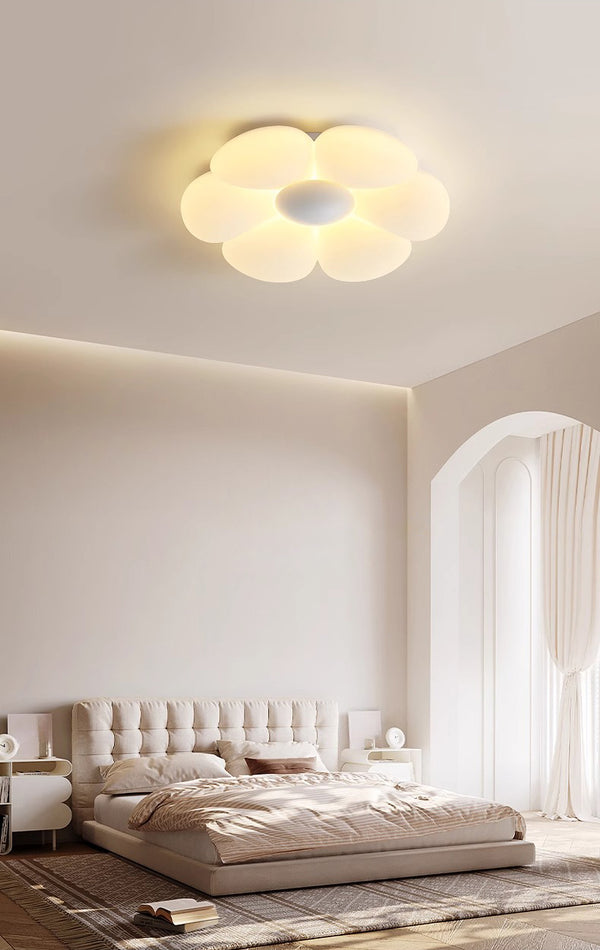 Cream style flower led bedroom ceiling lamp