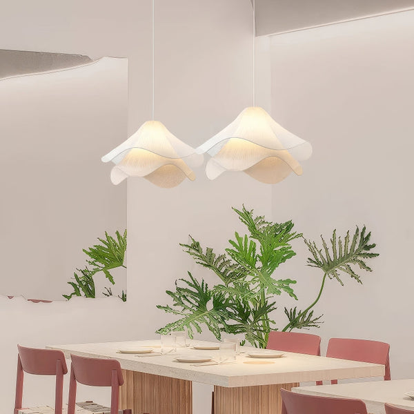 French cream style fabric restaurant chandelier