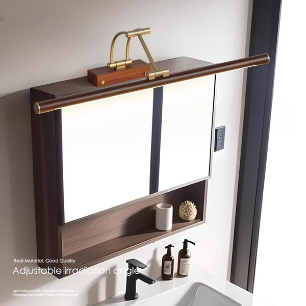 Applique murale à LED en bois effet miroir