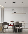 All-copper minimalist long strip restaurant chandelier