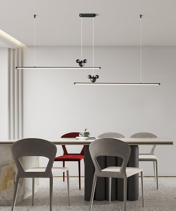 All-copper minimalist long strip restaurant chandelier