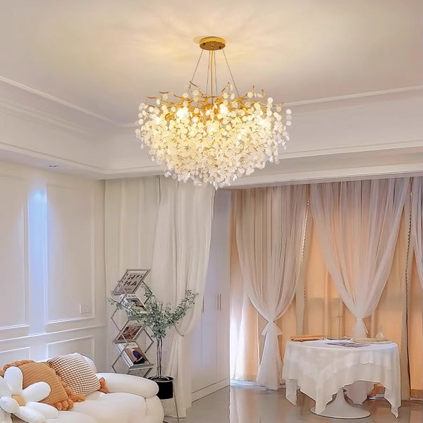 French light luxury glass living room chandelier