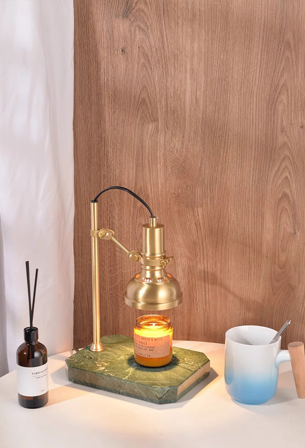 Brass Marble Melted Wax Table Lamp