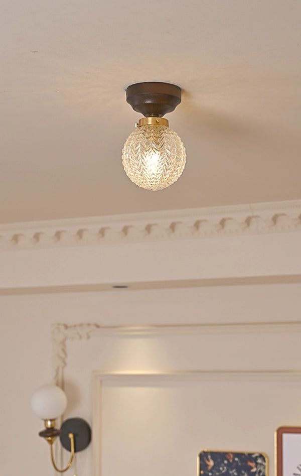 Medieval style hallway glass ceiling lamp