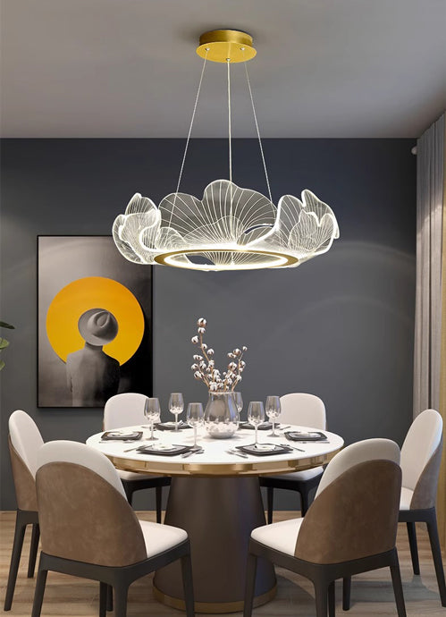 Creative Ginkgo Leaf Restaurant LED Chandelier