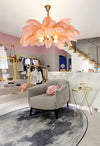 Creative personality all-copper ostrich feather chandelier