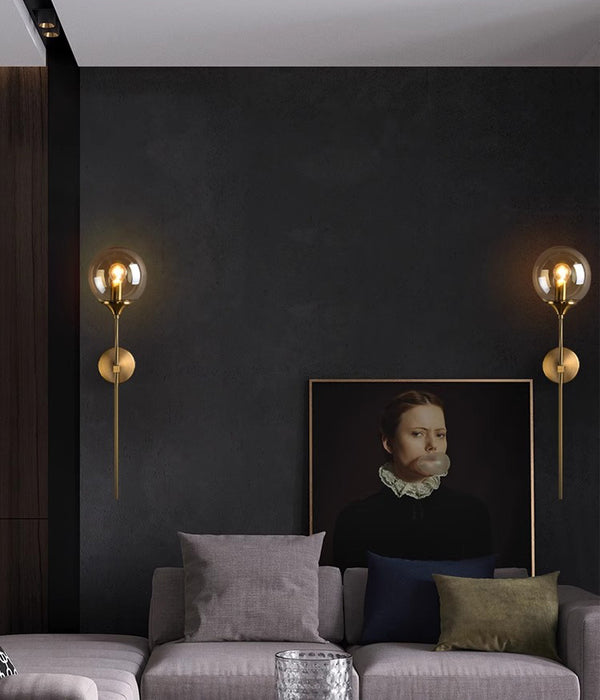 Nordic glass ball bedside corridor wall lamp