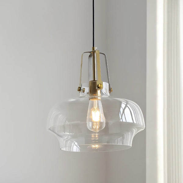 Vintage Bauhaus Glass Chandelier