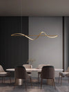 Lustre de restaurant créatif à longue bande, entièrement en cuivre