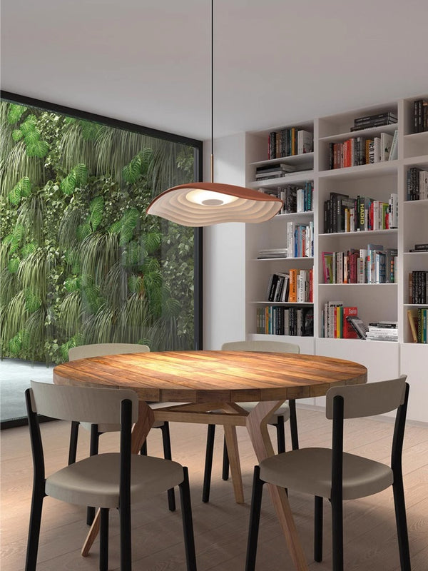 Lampe à suspension de salle à manger en forme de feuille de lotus de style Wabi-sabi