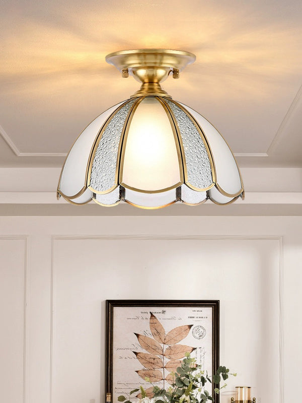 European style copper home decoration corridor entrance balcony small ceiling lamp