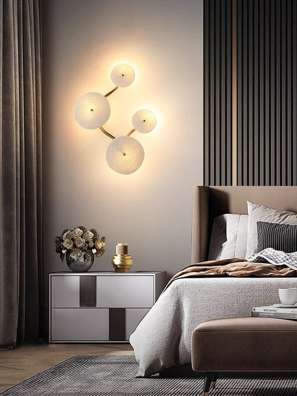 Creative ceramic lotus leaf wall lamp