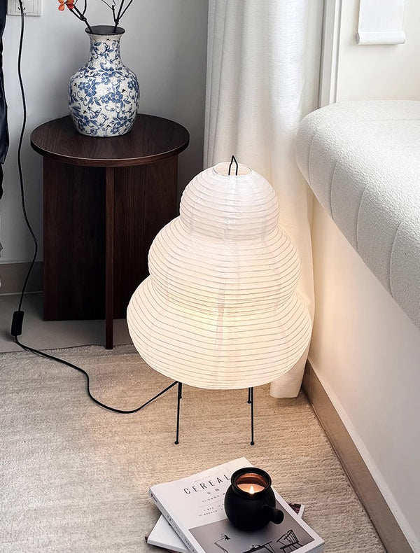 Japanese style wabi-sabi style rice paper floor lamp