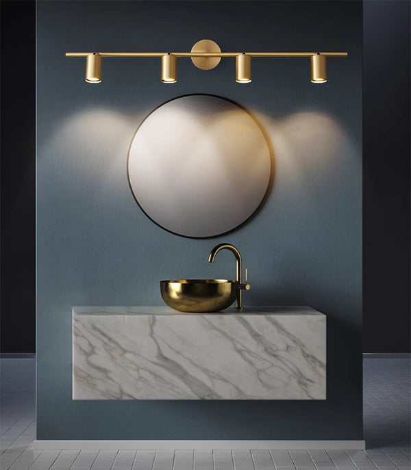 Applique murale de salle de bain à LED tout en cuivre