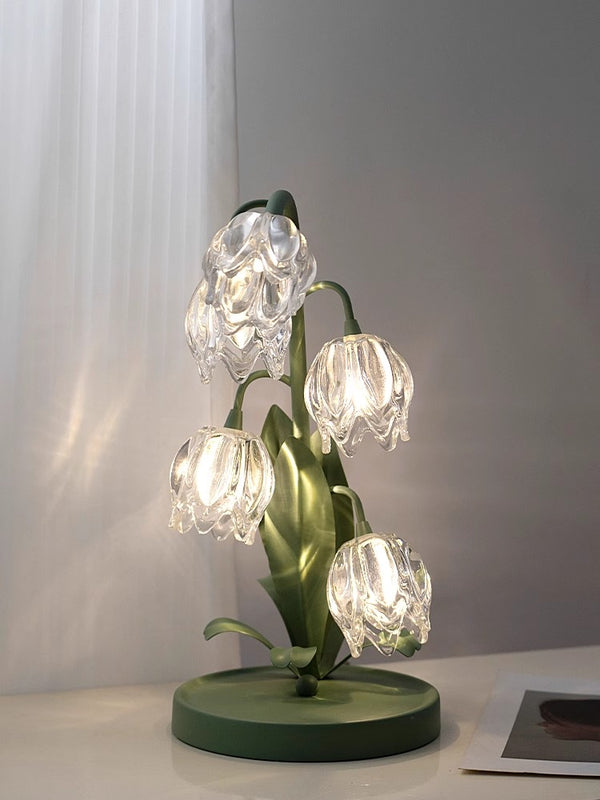 French flower table lamp