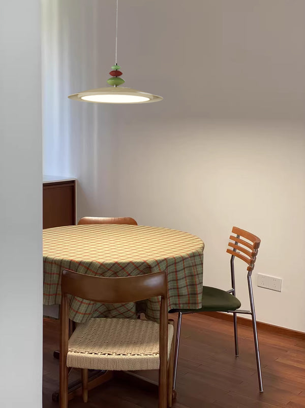 Lustre de salle à manger en forme de soucoupe volante de style crème
