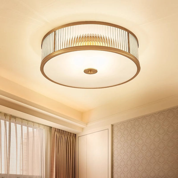 Copper bedroom ceiling lamp