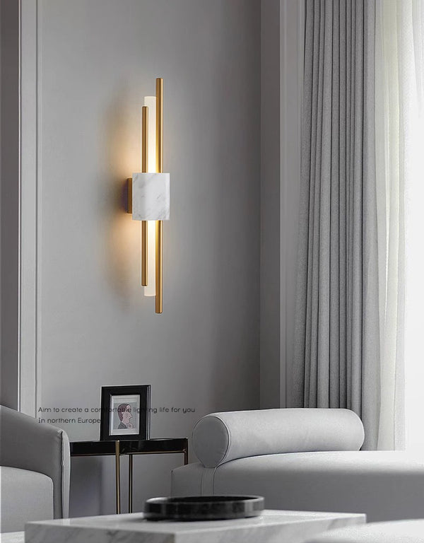 Marble bedroom bedside wall lamp