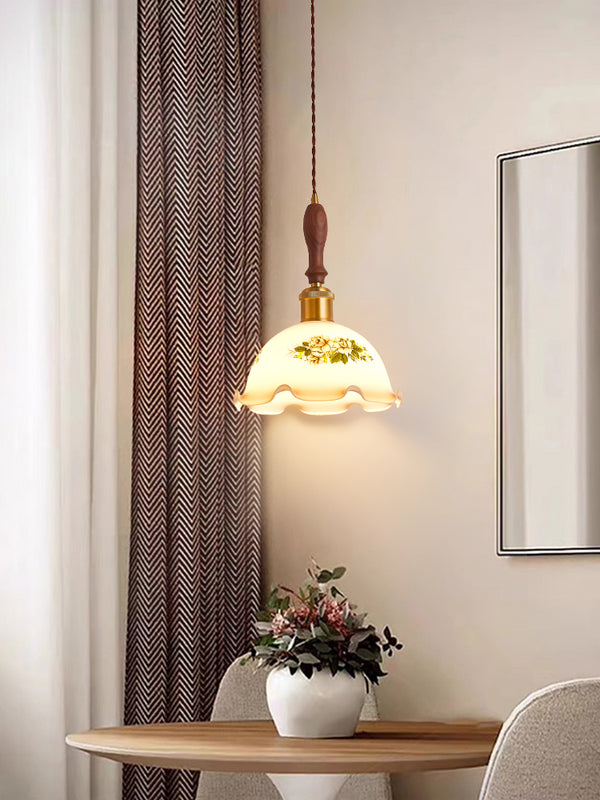 Wabi-sabi style bedroom bedside ceramic chandelier