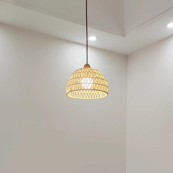 Original wood cream style rattan chandelier