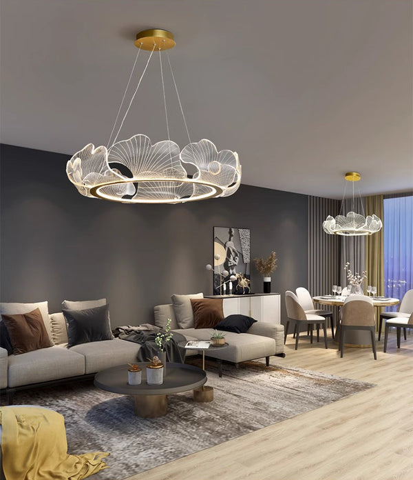 Creative Ginkgo Leaf Restaurant LED Chandelier