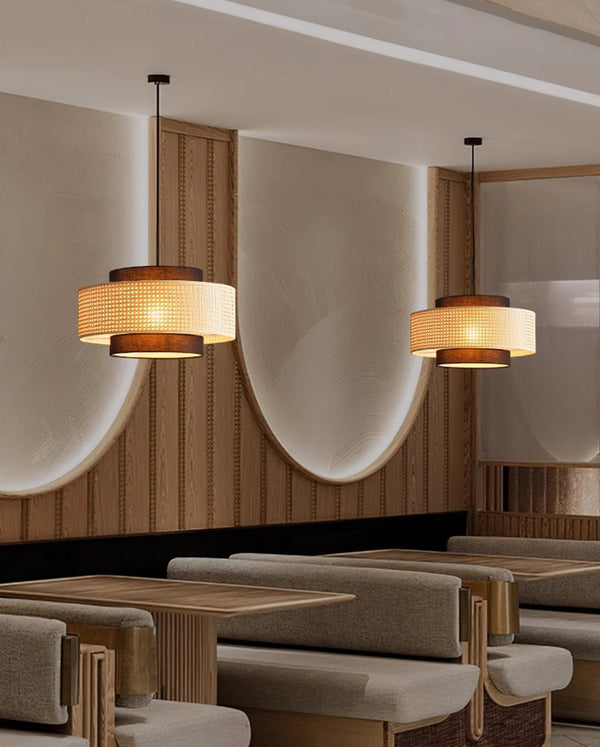 Medieval style rattan restaurant chandelier