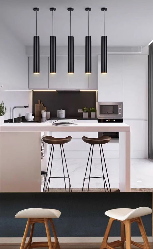 LED long tube cylindrical chandelier