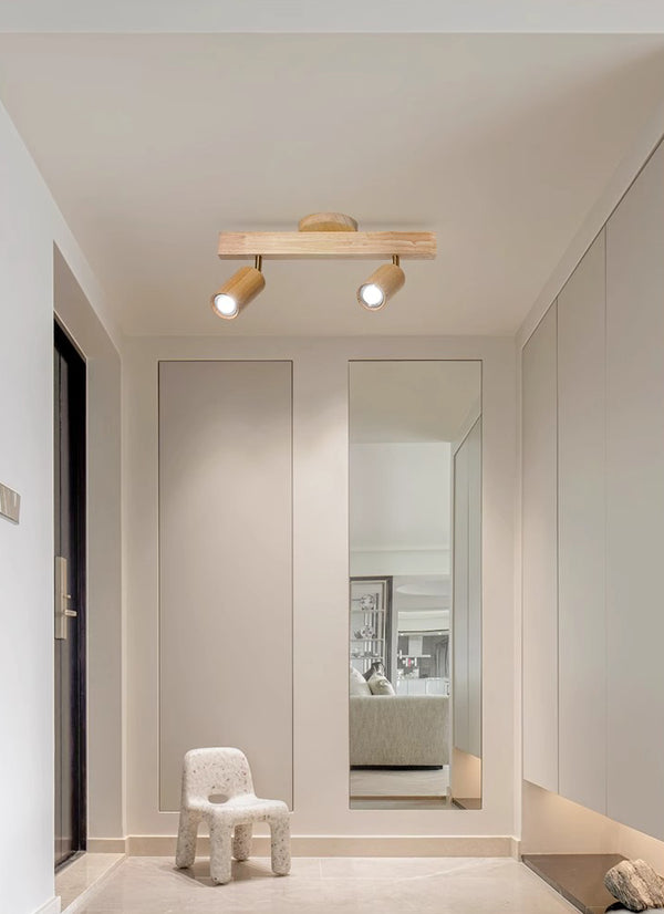 Nordic solid wood corridor ceiling lamp