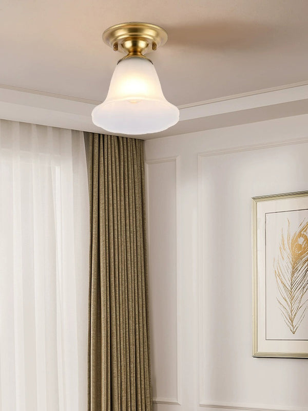 European style copper home decoration corridor entrance balcony small ceiling lamp