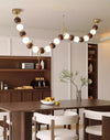 Lustre boule en bois massif à longues bandes de style médiéval