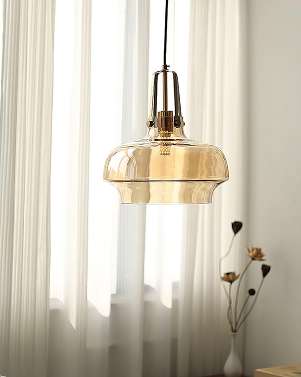 Vintage Bauhaus Glass Chandelier