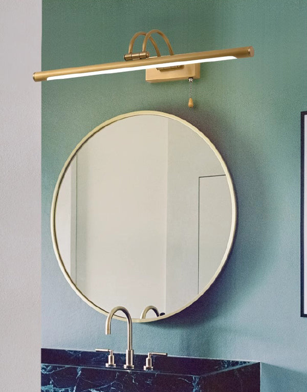 All-copper foldable LED mirror wall lamp