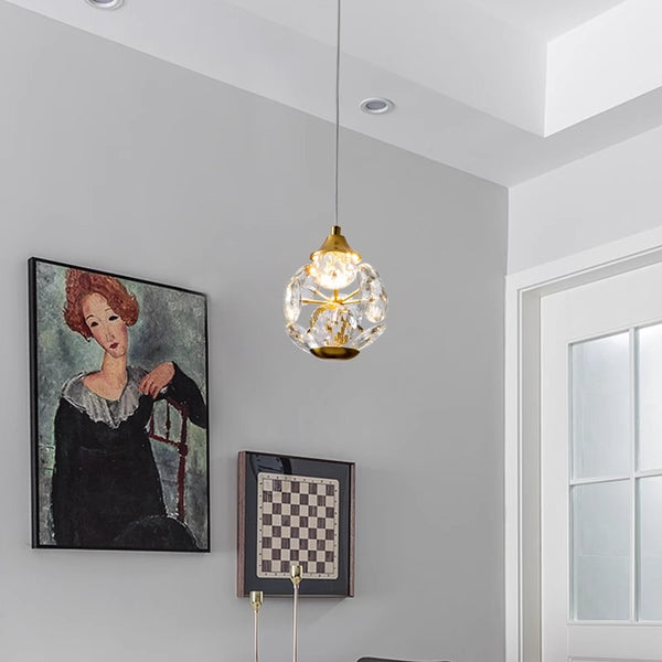 Nordic light luxury crystal bedroom bedside small chandelier