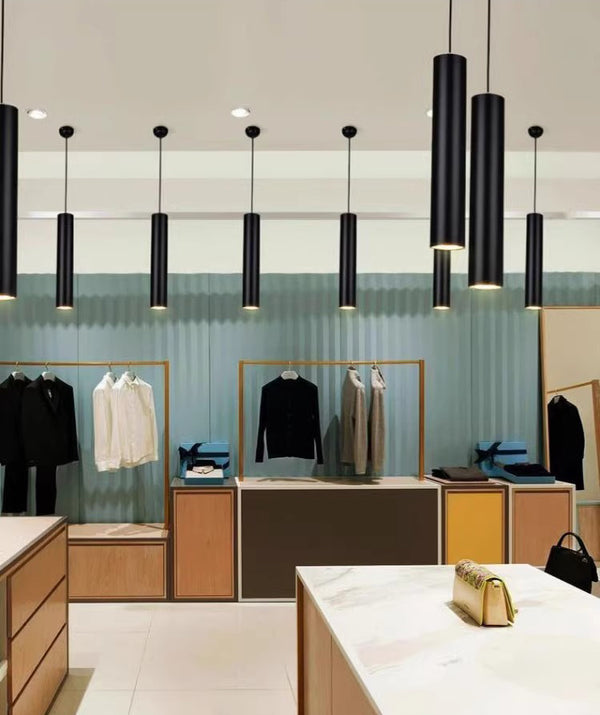 LED long tube cylindrical chandelier