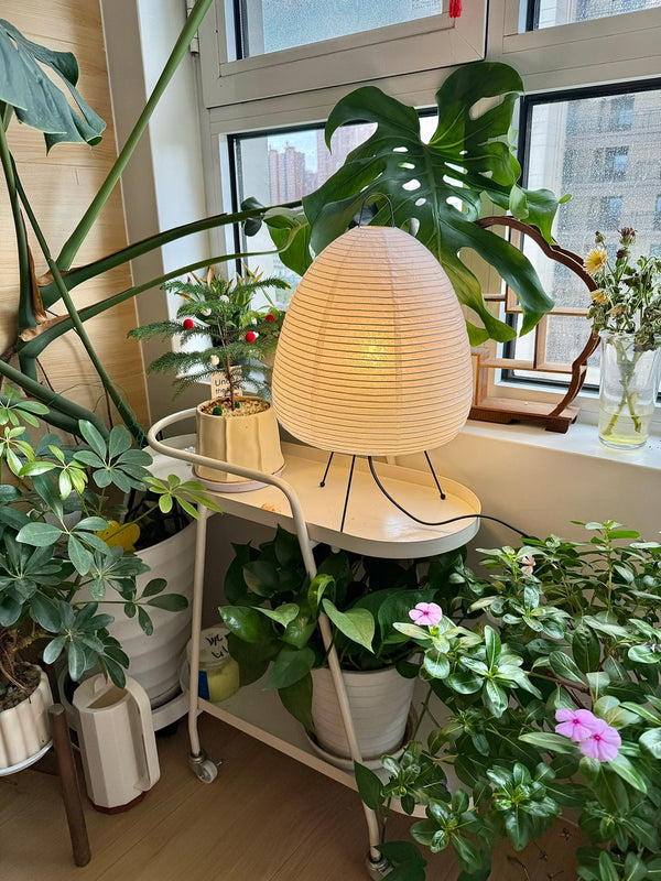 Japanese style rice paper table lamp