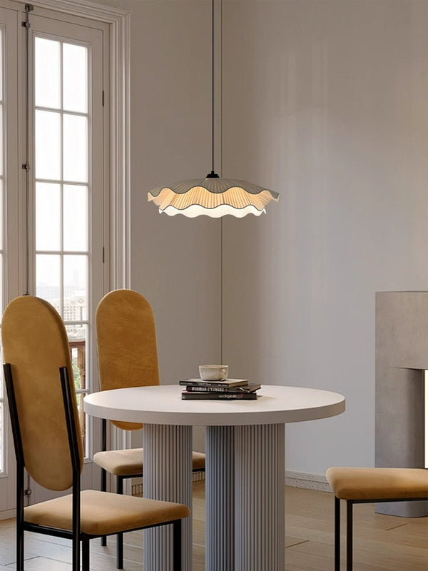 French fabric restaurant chandelier