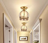 European style copper home decoration corridor entrance balcony small ceiling lamp