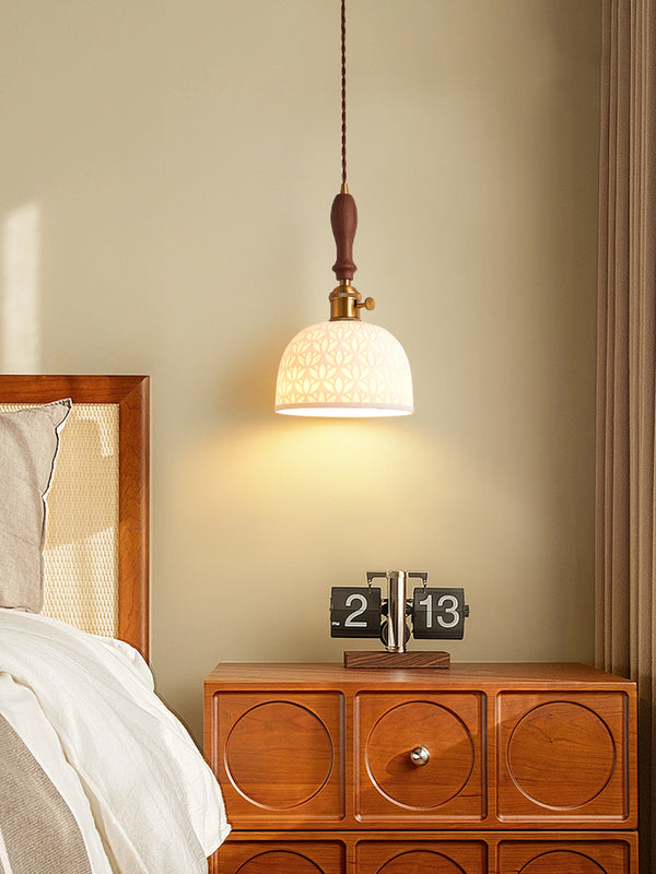 Wabi-sabi style bedroom bedside ceramic chandelier