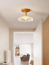 American retro solid wood glass corridor ceiling lamp