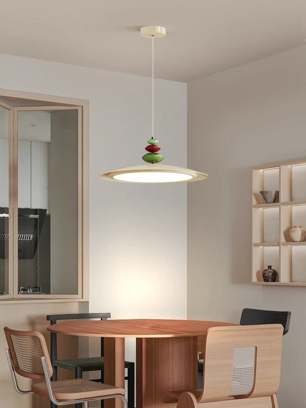 Lustre de salle à manger en forme de soucoupe volante de style crème