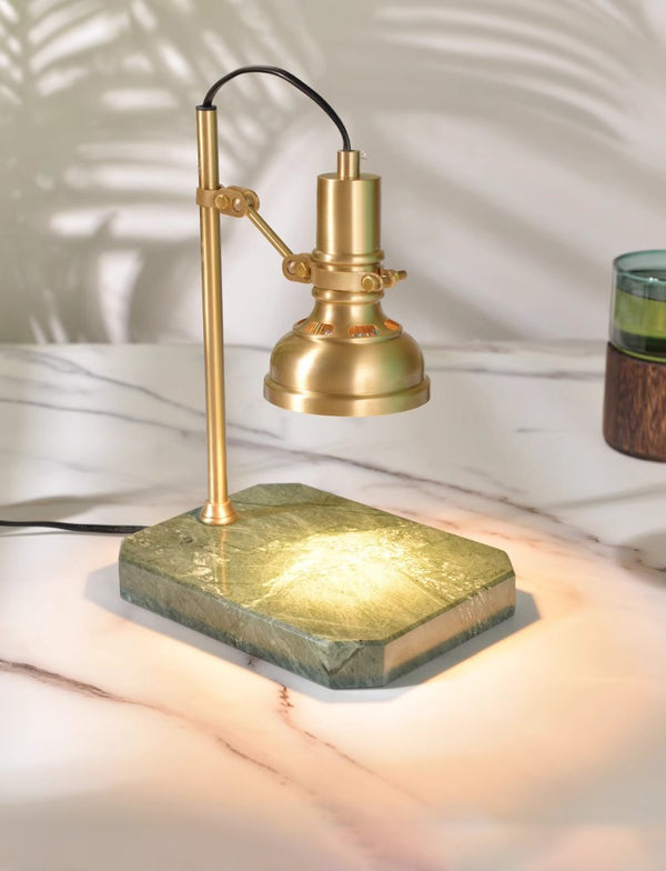 Brass Marble Melted Wax Table Lamp