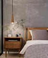 Lustre de chevet de chambre en bois massif tout en cuivre