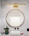 All-copper foldable LED mirror wall lamp