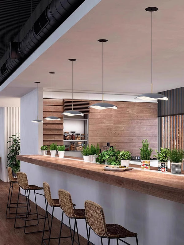 Lampe à suspension de salle à manger en forme de feuille de lotus de style Wabi-sabi